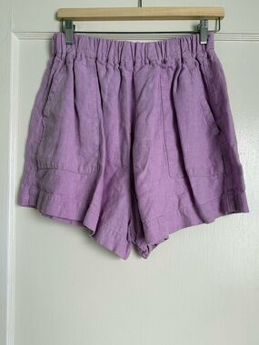 NETTLE Studios Linen Pocket Pull On Lavender Shorts size Medium
